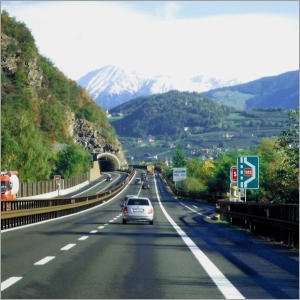 Foto: Brennerautobahn von Italien nach Deutschland
